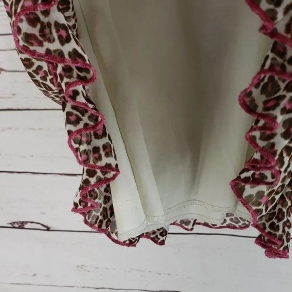 Pinky Girls Brown Leopard Print Blouse Shirt Size‎ 12